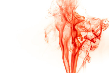 Red smoke on white background