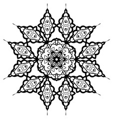 Snowflake Mandala. Vintage decorative elements.
