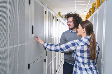 Two young technicans working