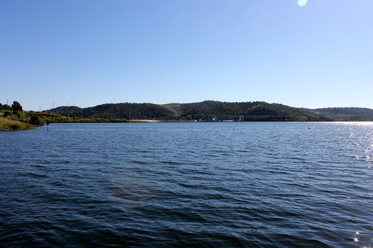 Views of the Alqueva reservoir in Portugal, created where the Alqueva Dam impounds the Guadiana River