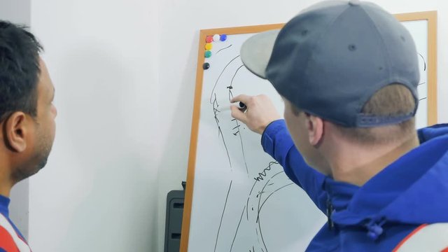 Sportsman discuss the program of car racing