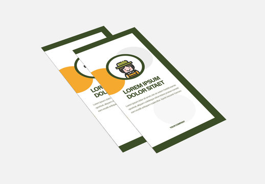 Tri-Fold Brochure Layout With Green Border 1