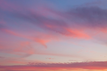 Dramatic sky with colorful clouds at sunset