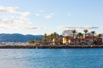 Promenade along Portixol marina. Palma, Majorca, Spain