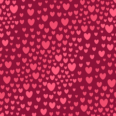Hearts pattern vector red background. Valentines Day seamless pattern