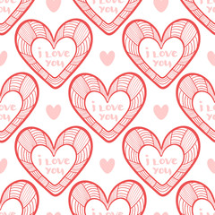 Valentines wrapping pattern with hearts. Vector texture for packaging design