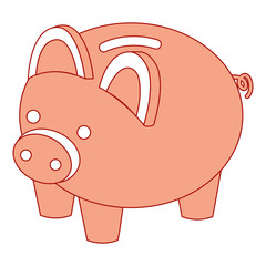 piggy bank security saving money isometric vector illustration pink design