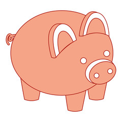 piggy bank security saving money isometric vector illustration pink design