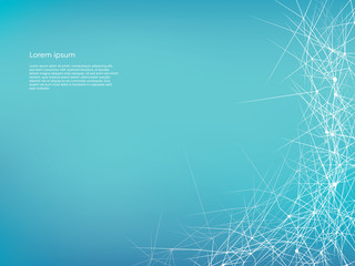 Abstract vector background with neural network design and space for text, infographics or presentation.