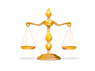 vector ilustration of golden scales for  judgment, finance
