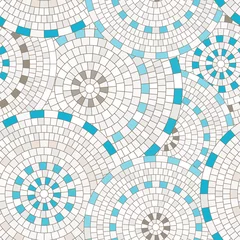 Fototapete Mosaik Abstraktes nahtloses Muster von geometrischen Formen. Kreisförmiges Mosaik.
