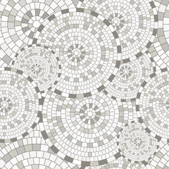 Abstract seamless pattern of geometric shapes. Circular mosaic.