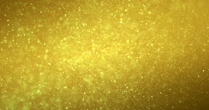 christmas digital glitter sparks golden particles bokeh flowing on gold background, like drink champagne bubbles movement, holiday xmas festive happy new year event, seamless loop