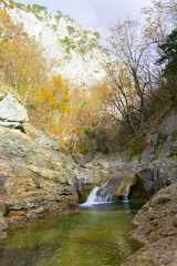 River in the mountains background