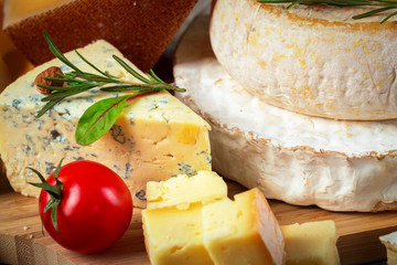 cheese on wooden table