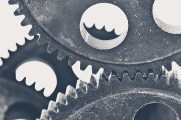 Close-up view of stack of gears