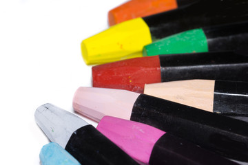 Color Crayons on white background.