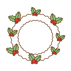 christmas leafs decorative frame