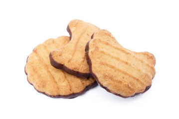 Tasty cookies biscuits isolated on white background