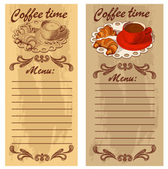 Coffee menu set.