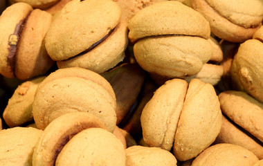 cookies with chocolate stiffing for sale in the confectionery