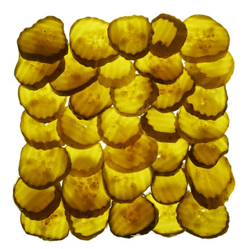 Bread and Butter Sweet Pickles Square, Backlit