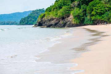 beautiful rocky coast and sandy beach, Krabi province, Thailand resort