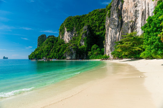 The white sand beach of Hong Island, Thailand is a beautiful tropical place