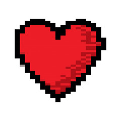 Obraz premium video game heart life icon vector illustration pixelated image