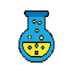 Fototapeta premium video game flask potion elixir power vector illustration pixelated image