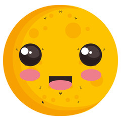 moon kawaii character isolated icon