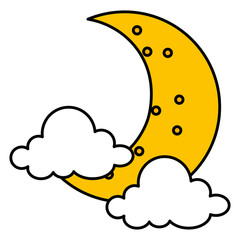 moon night with clouds