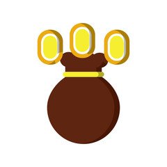 video game money bag coins fortune vector illustration
