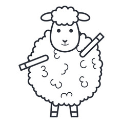 cute sheep character icon