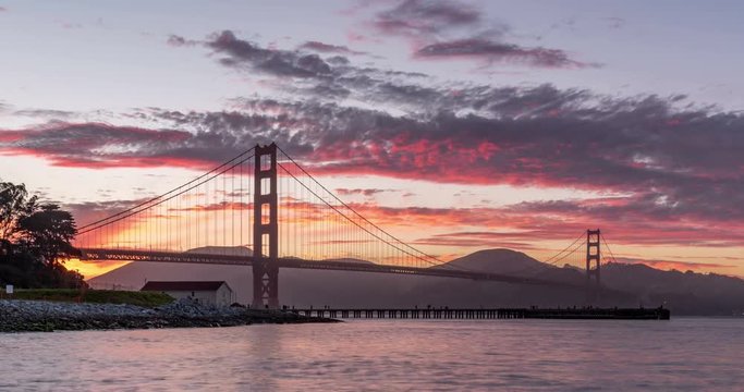 San Francisco Golden Gate Bridge 4K timelapse
