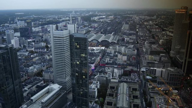 Panorama Frankfurt Main Aerial View Skyline Business Financial District,