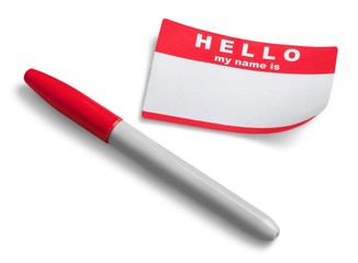 Blank Name Tag and Marker