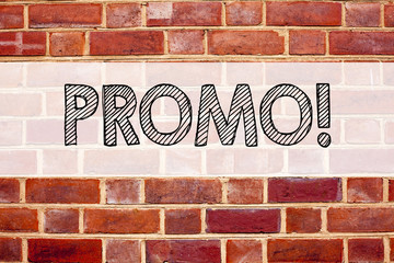 Conceptual announcement text caption inspiration showing Promo. Business concept for Promo Sale...
