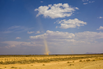 Naklejka na ściany i meble Mini tornado in semi-desert