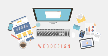 Web design desk.