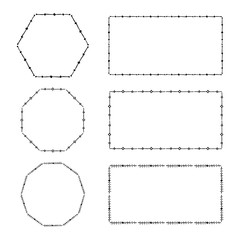 Set of vintage frames on white background