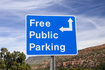 A parking sign points the way in Sedona