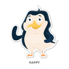 Isolated happy penguin.