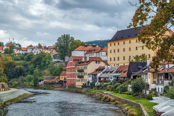 Fototapeta na wymiar Vltava river in Cesky Krumlov, Czech republic