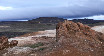 Fototapeta na wymiar Leirhnjukur lava field in Iceland
