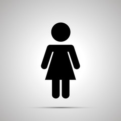 Girl silhouette, simple black child icon