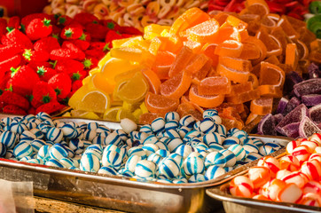 Colorful silk candies and jelly beans