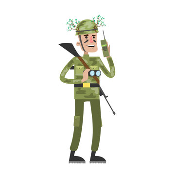 recommend clip art: Isolated soldier in uniform.