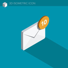 e-mail icône 3D isométrique - e-mail 3D isometric web icon