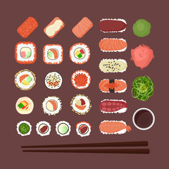 Sushi and sashimi set.